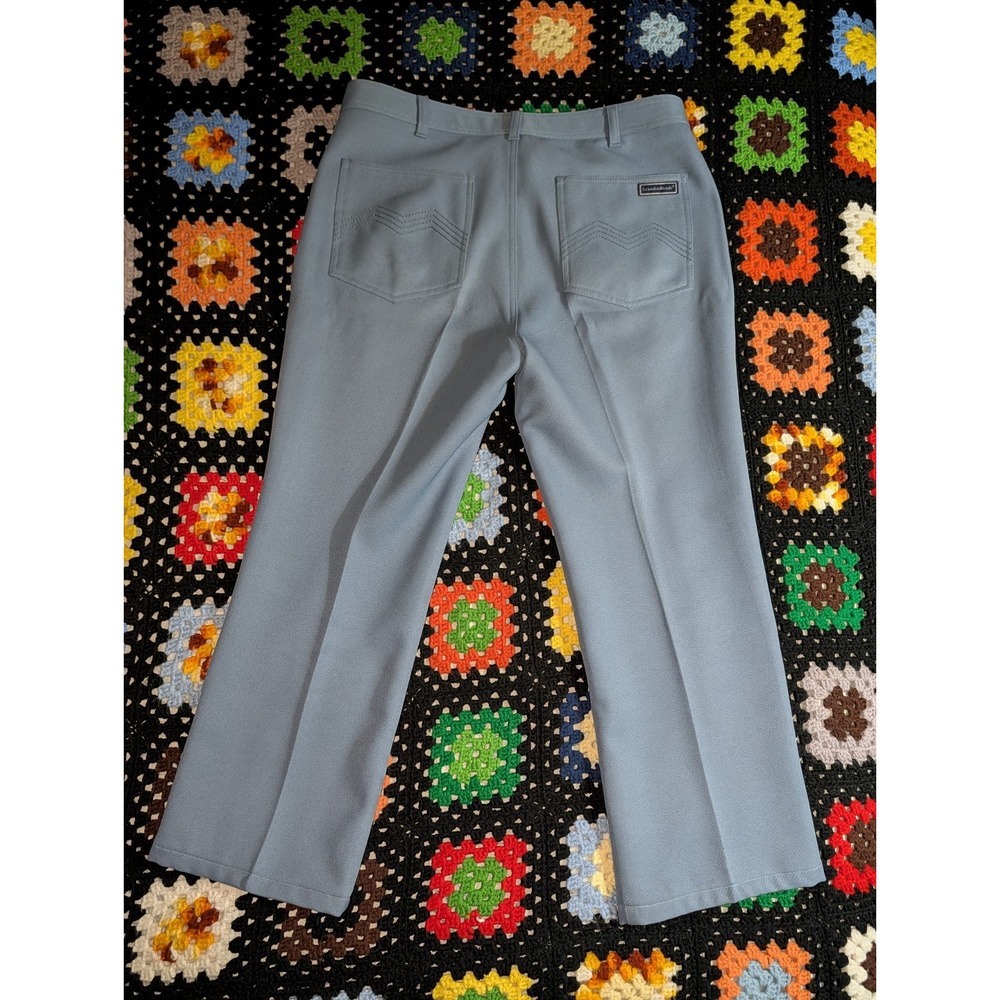 Vintage Scandia Woods Business Pants 1970s Polyester Blue Size‎ 35x25.5